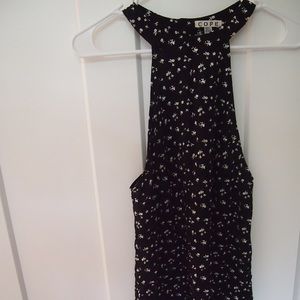 Black COPE Dress with White Flowers